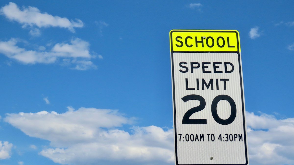 Cautionary School Zone Traffic Sign